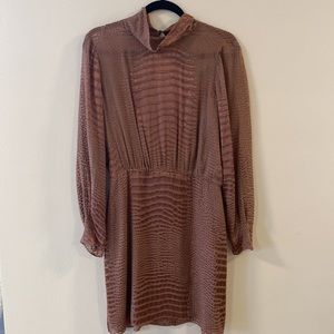 NWOT - dusty rose silk snake textured dress